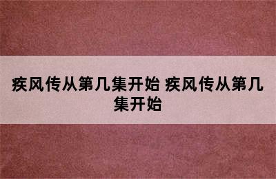 疾风传从第几集开始 疾风传从第几集开始